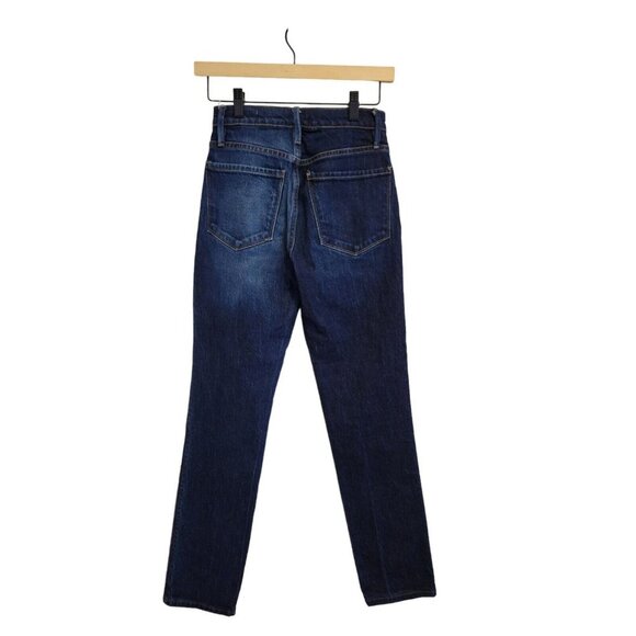 Frame Unique Two Tone Sylvie Straight Jeans 23 Indigo Combo Pants Denim Color - Picture 3 of 12